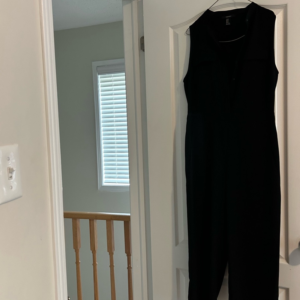 Forever 21 Black Sleeveless Jumpsuit Minimalist Design